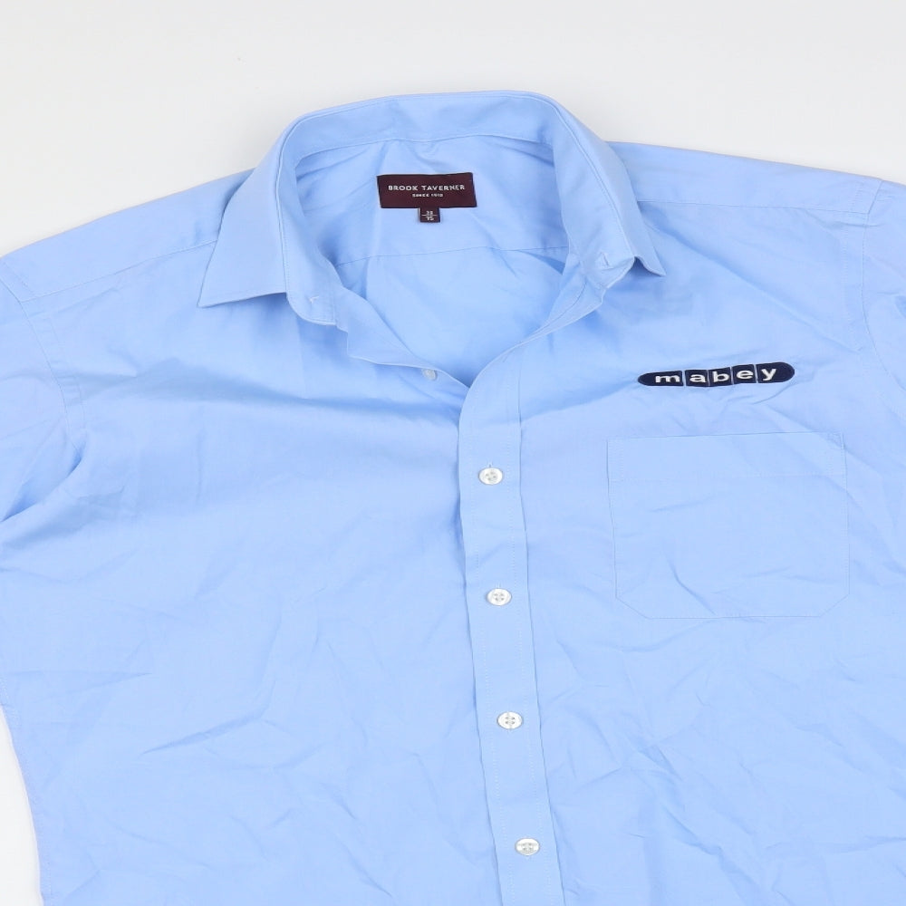 Brook Taverner Mens Blue    Dress Shirt