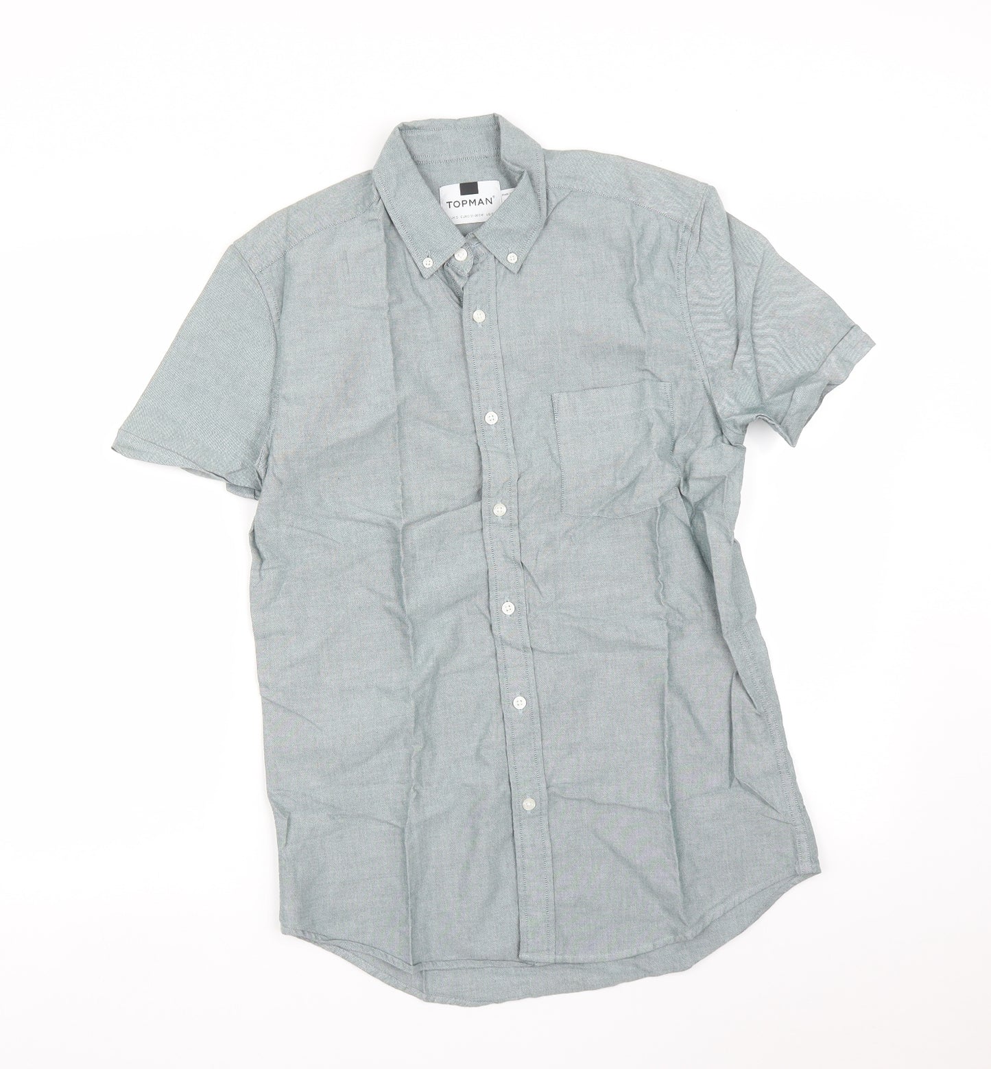 Topman Mens Green    Button-Up Size S