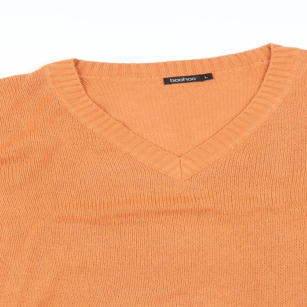 Boohoo Womens Orange   Pullover Jumper Size L