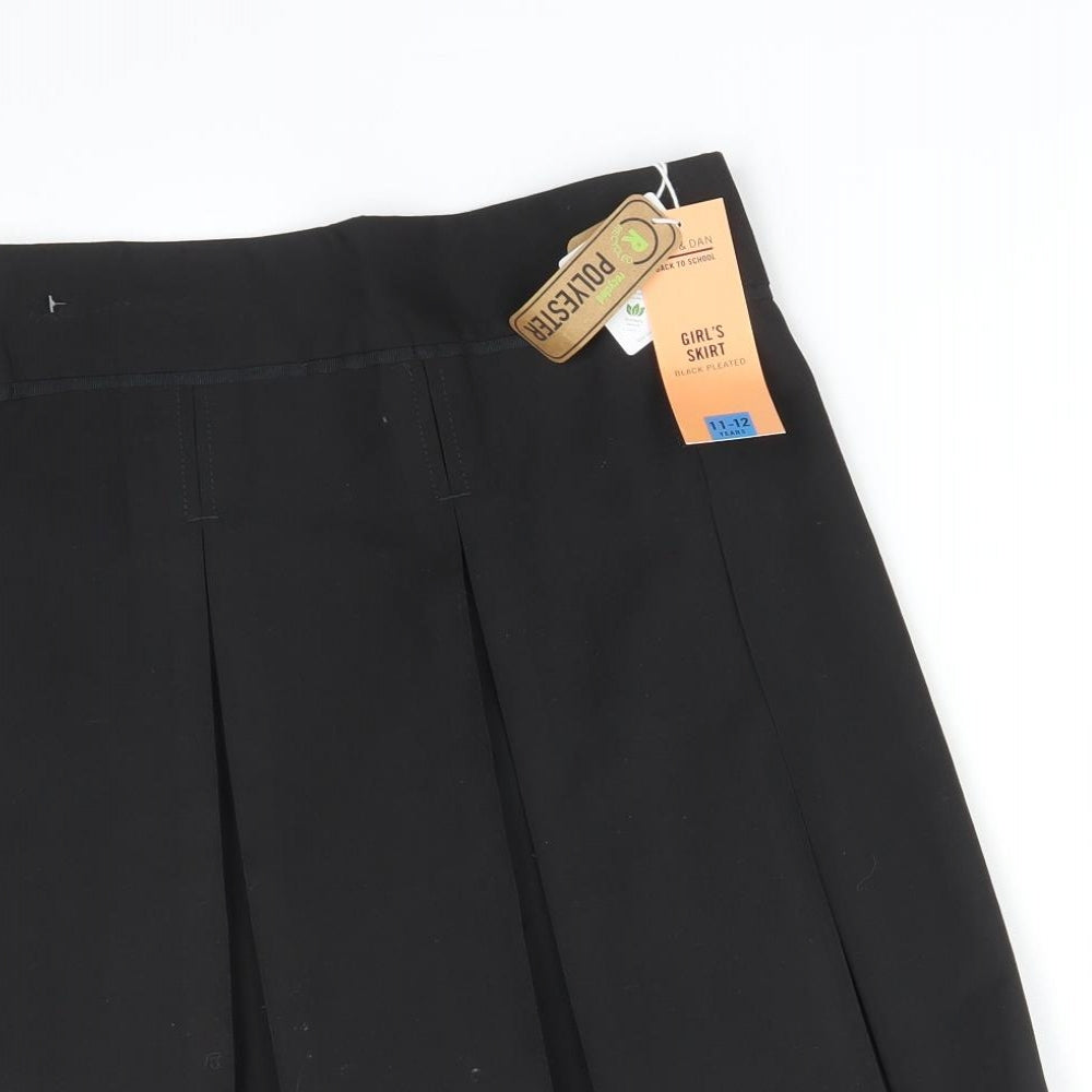 LILY & DAN Girls Black   Pleated Skirt Size 11-12 Years