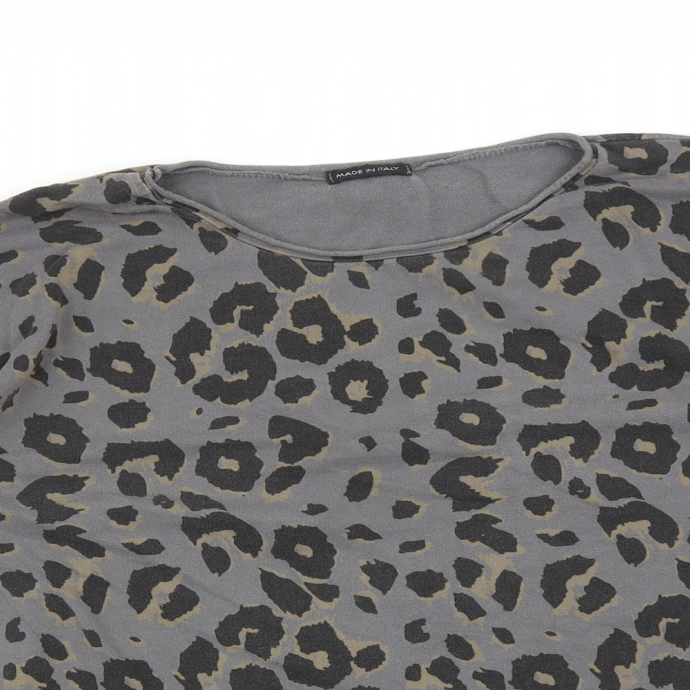 Preworn Womens Multicoloured Animal Print  Basic T-Shirt Size 4XL