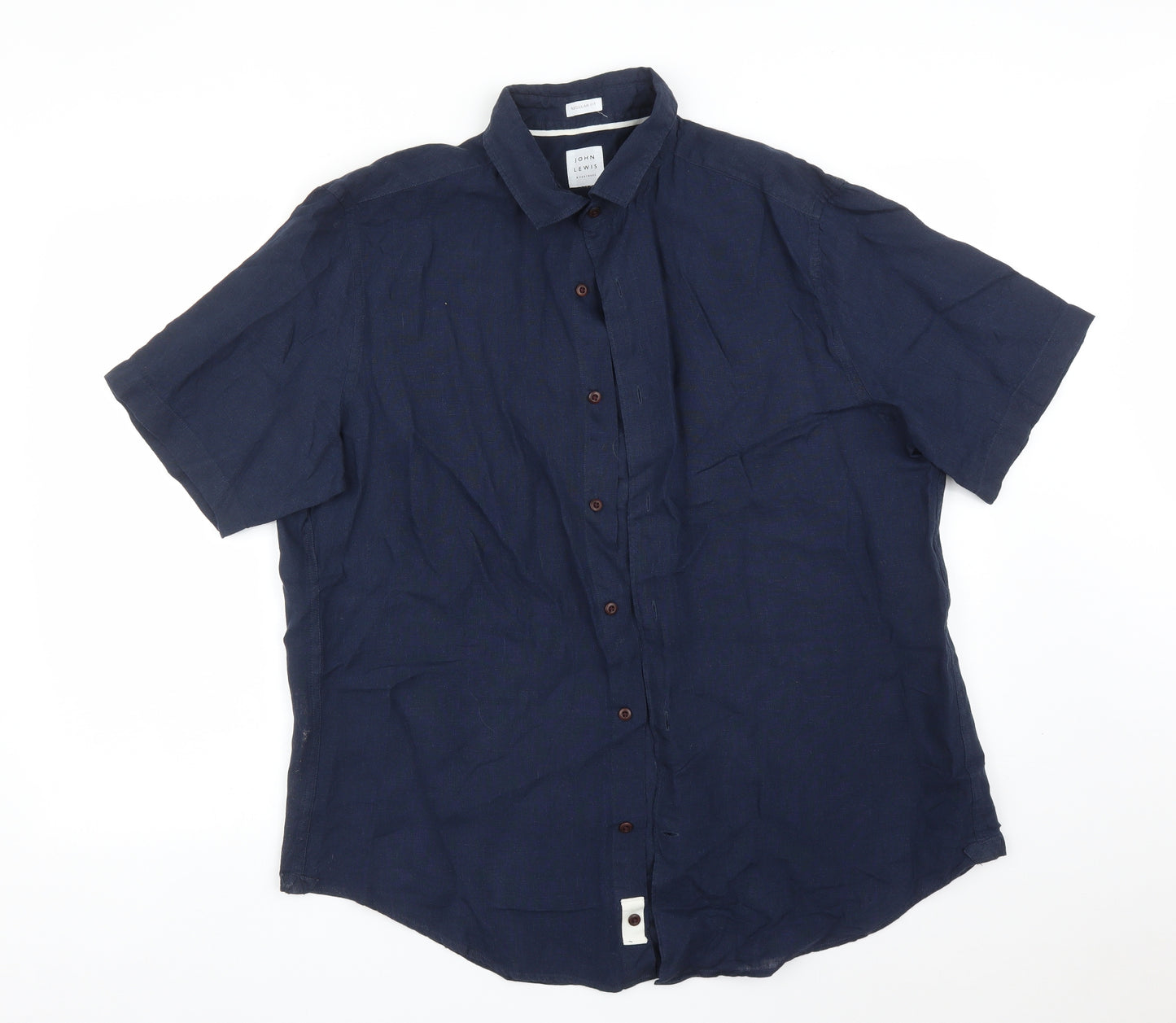 John Lewis Mens Blue    Button-Up