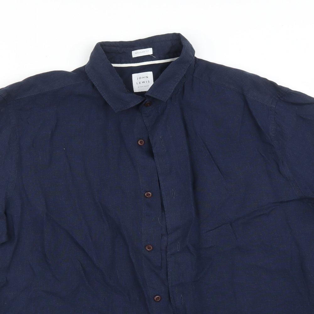 John Lewis Mens Blue    Button-Up
