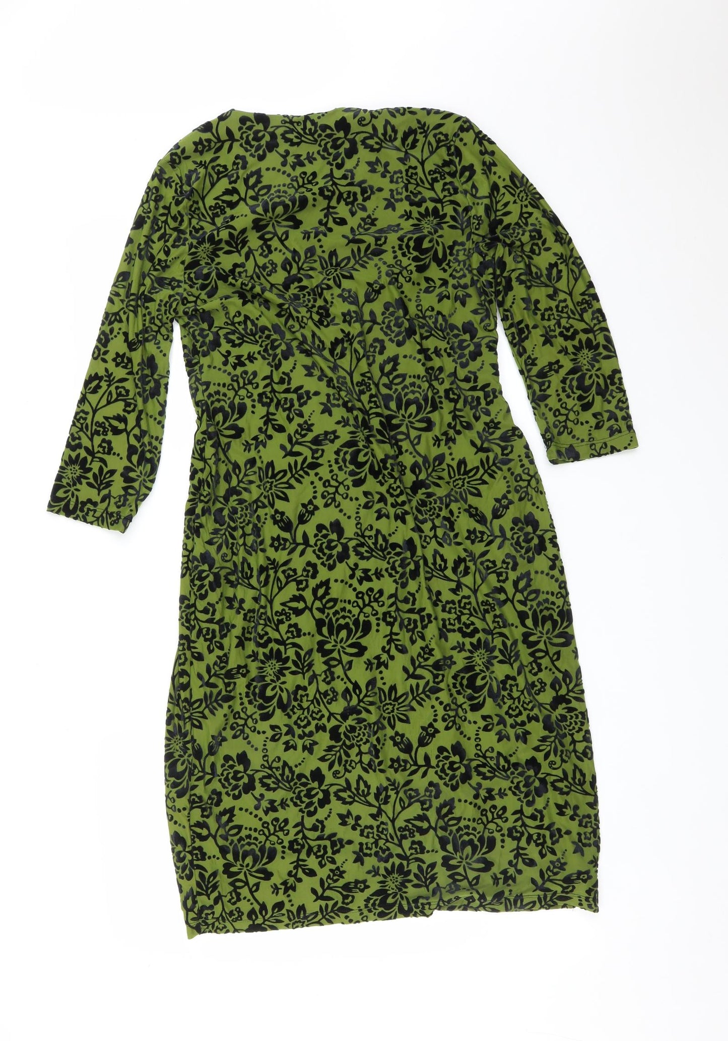 SAVOUIR Womens Green Floral  Bodycon  Size 14