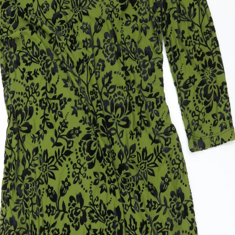 SAVOUIR Womens Green Floral  Bodycon  Size 14