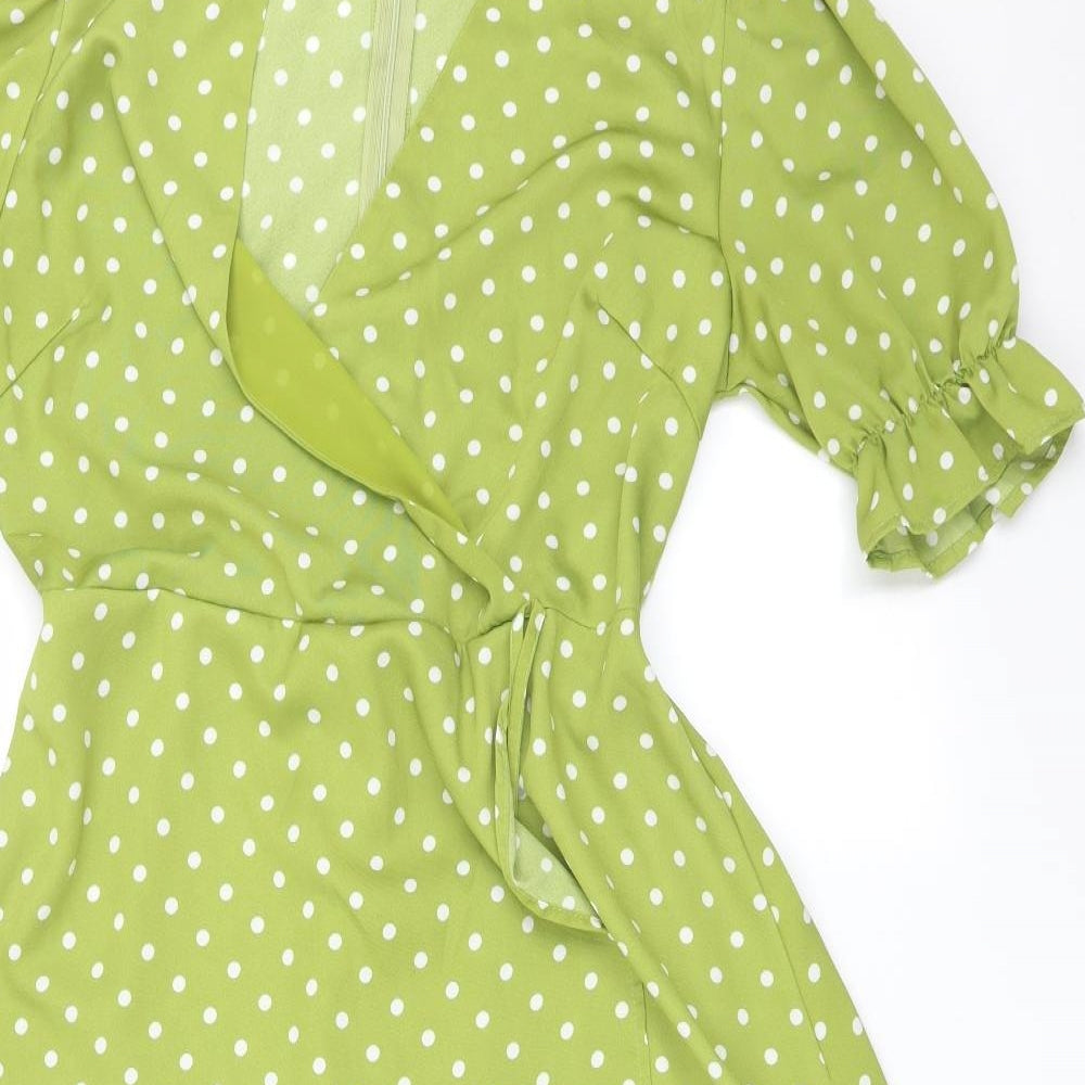 AX Womens Green Polka Dot  Wrap Dress  Size 14