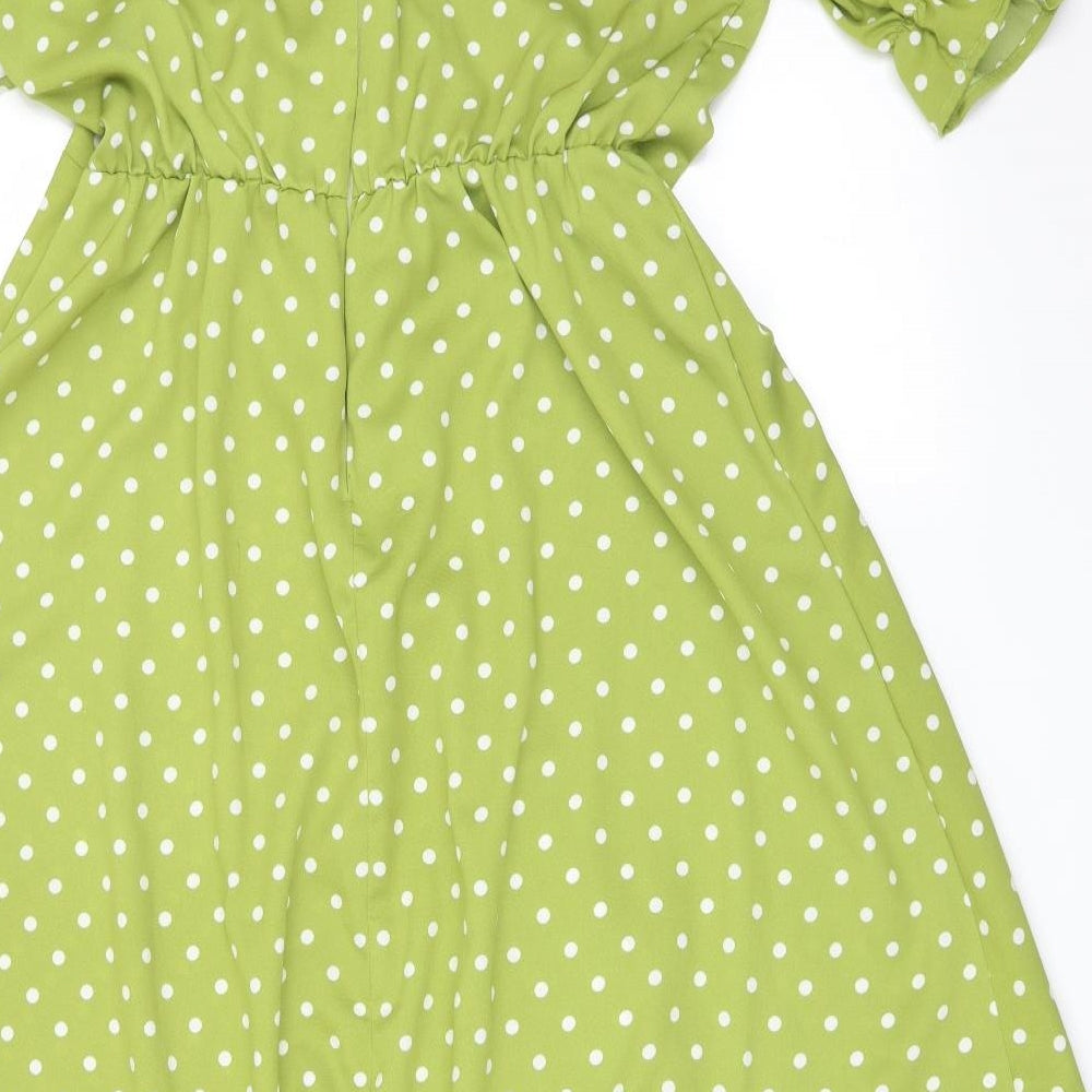 AX Womens Green Polka Dot  Wrap Dress  Size 14