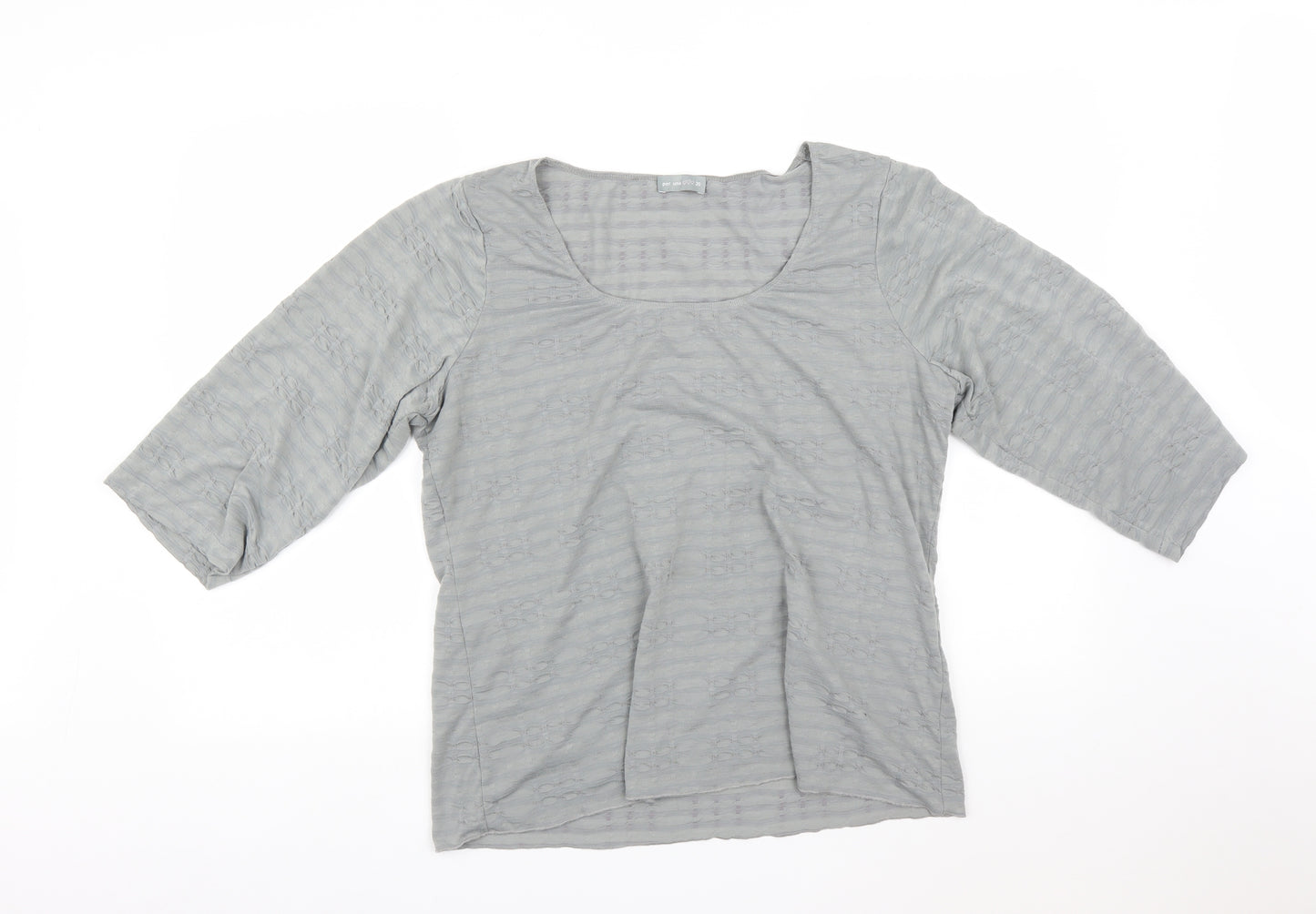 Per Una Womens Grey Geometric  Basic T-Shirt Size 20
