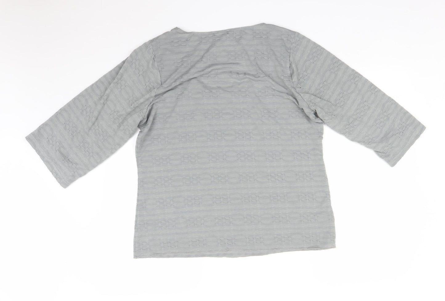 Per Una Womens Grey Geometric  Basic T-Shirt Size 20