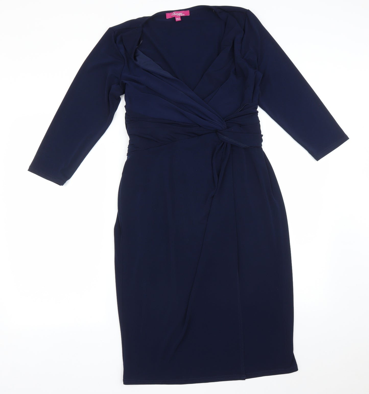 Changes By Together Womens Blue   Wrap Dress  Size 14
