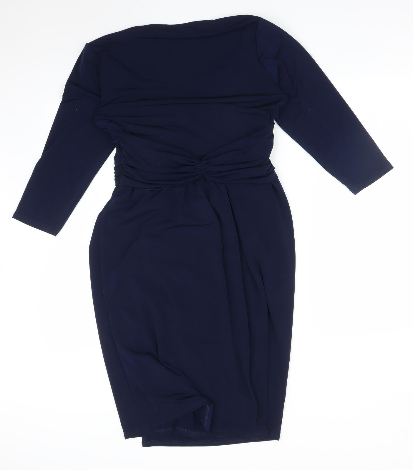 Changes By Together Womens Blue   Wrap Dress  Size 14