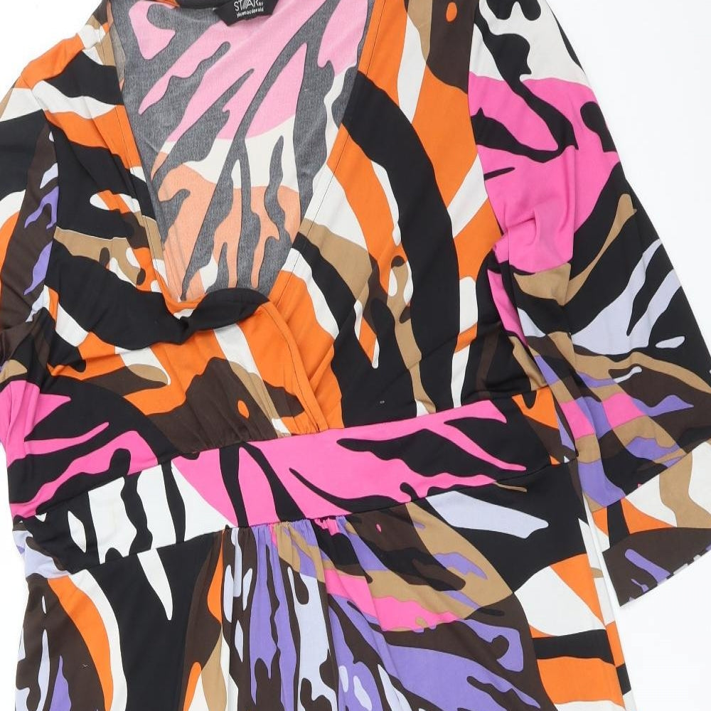Star Womens Multicoloured Geometric  A-Line  Size 18