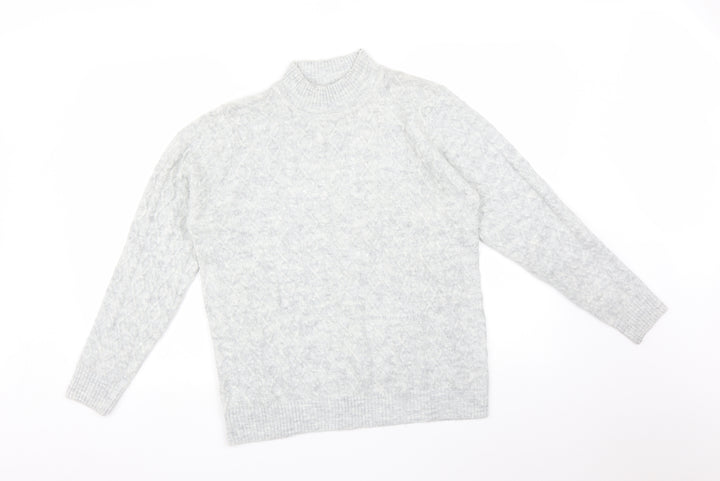 ISLE Womens Grey Argyle/Diamond Pullover Jumper Size S