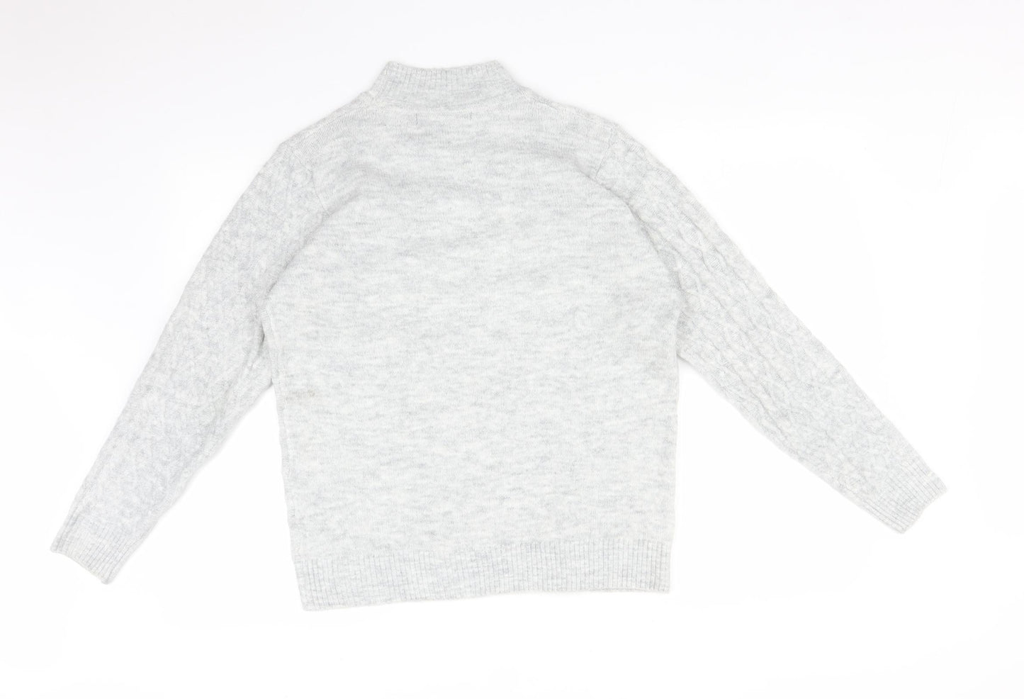 ISLE Womens Grey Argyle/Diamond  Pullover Jumper Size S