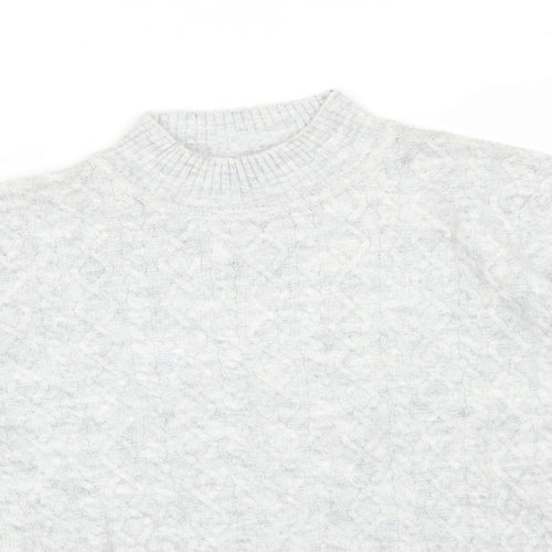 ISLE Womens Grey Argyle/Diamond  Pullover Jumper Size S