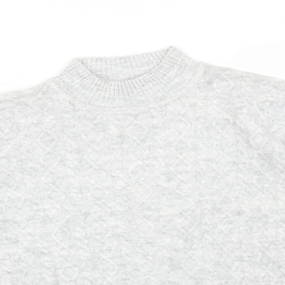 ISLE Womens Grey Argyle/Diamond  Pullover Jumper Size S