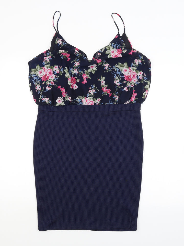TFNC Womens Blue Floral  Pencil Dress  Size L