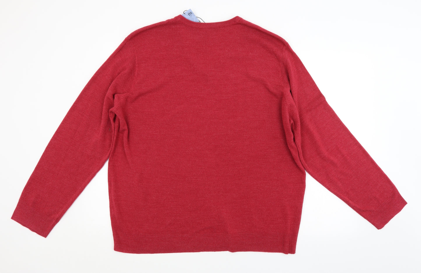 M&S Mens Red   Pullover Jumper Size 2XL