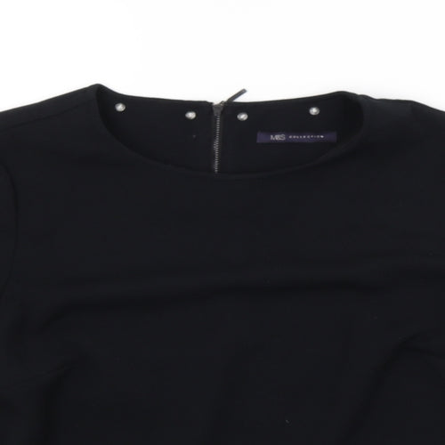 M&S Womens Black   Basic Blouse Size 14