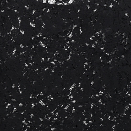 George Womens Black Floral  Basic Blouse Size 12