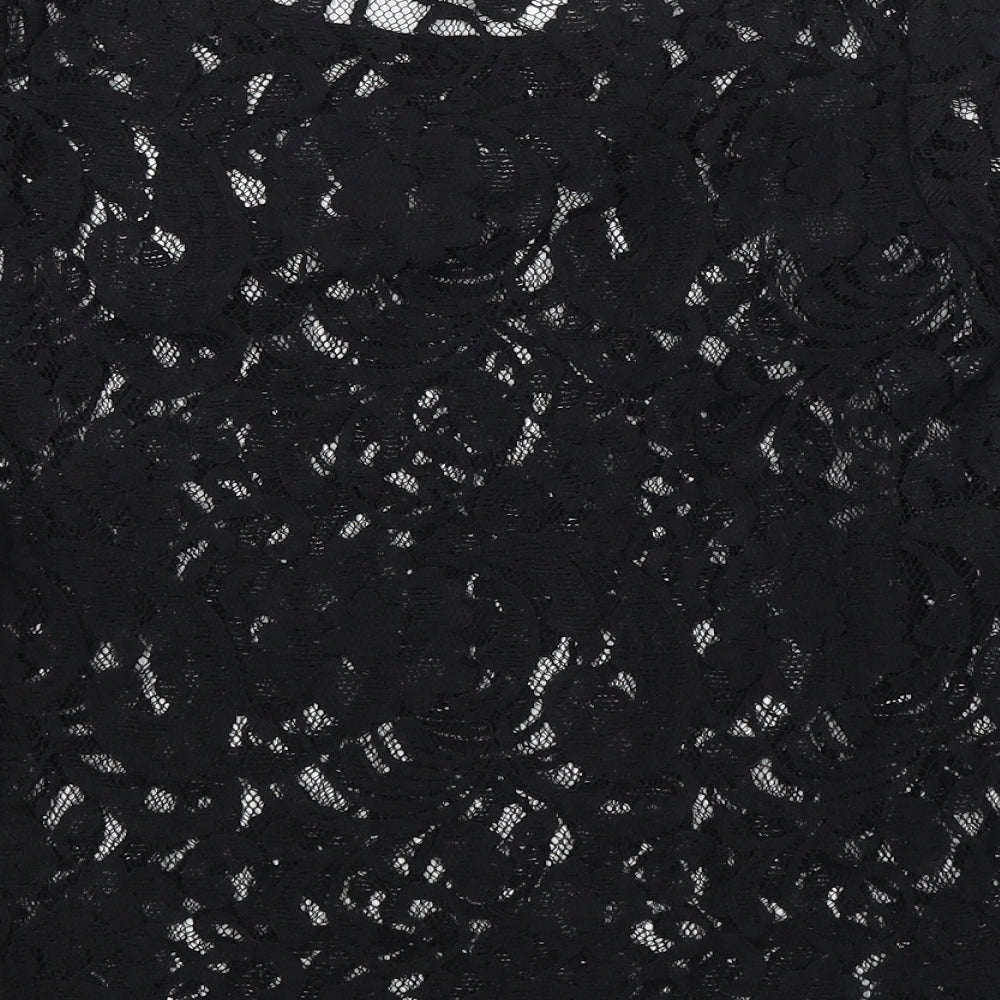 George Womens Black Floral  Basic Blouse Size 12