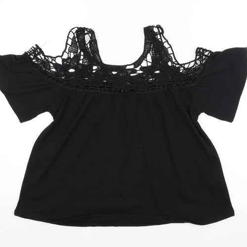 Primark Womens Black Floral  Basic Blouse Size 10