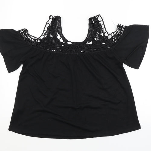 Primark Womens Black Floral  Basic Blouse Size 10