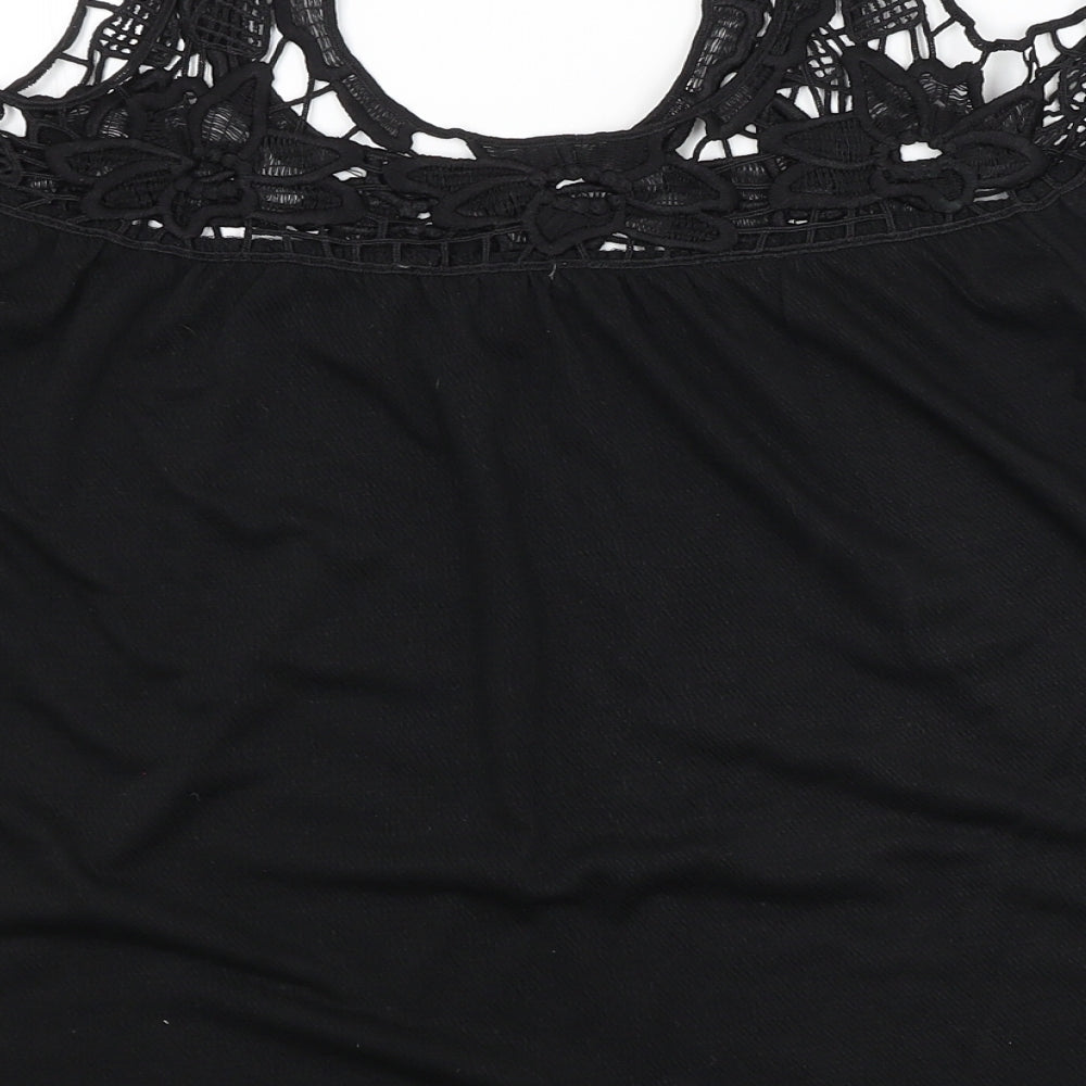 Primark Womens Black Floral  Basic Blouse Size 10