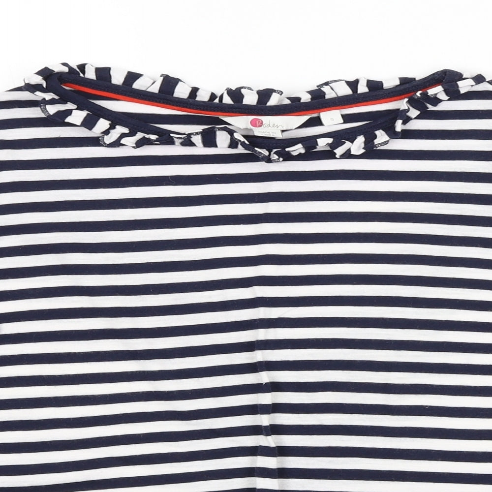Boden Womens Blue Striped  Basic T-Shirt Size S