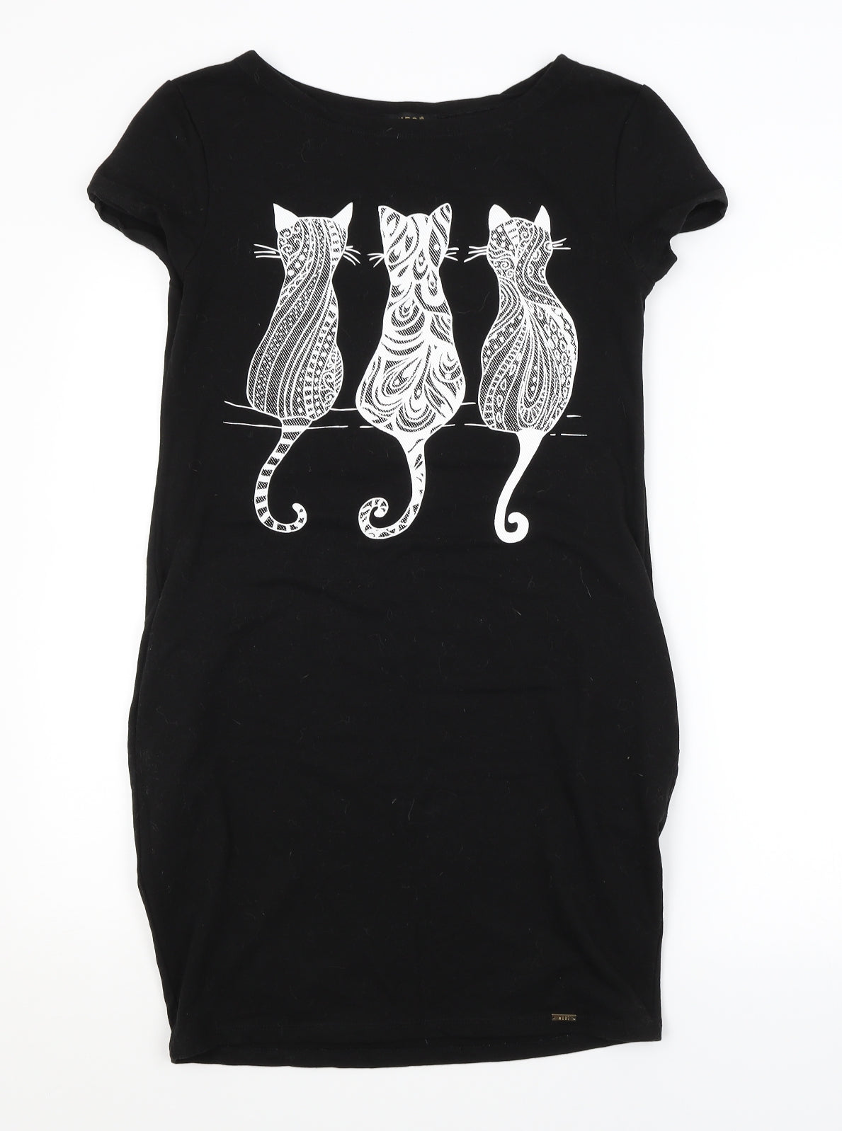 MEGI Womens Black   T-Shirt Dress  Size S