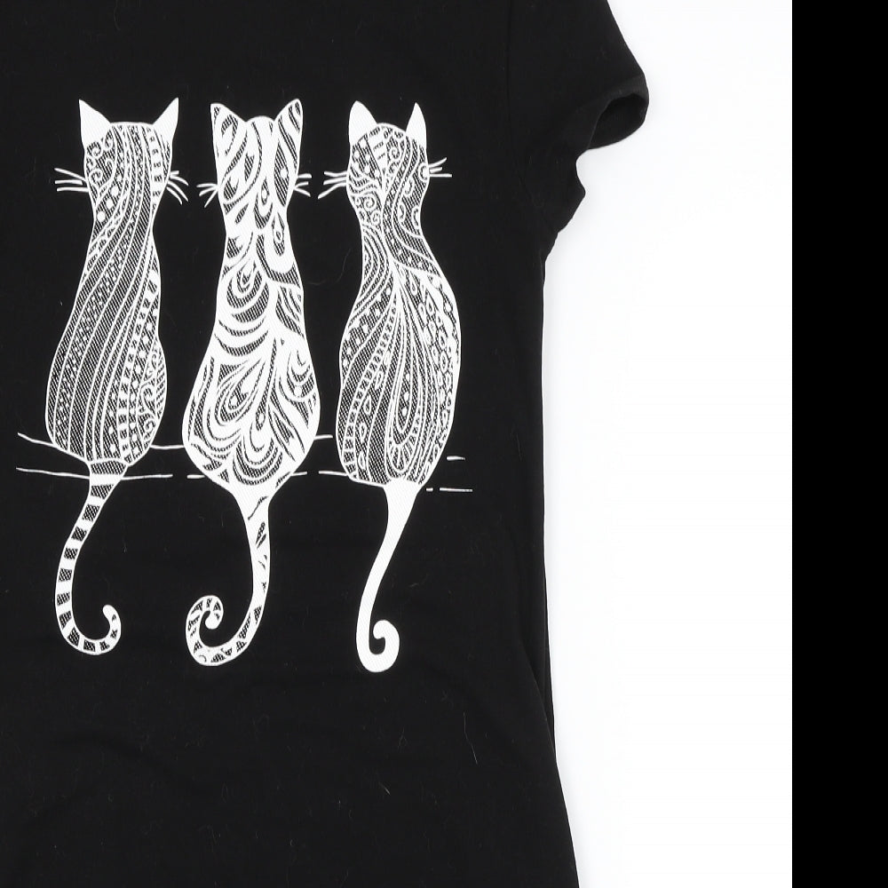MEGI Womens Black   T-Shirt Dress  Size S