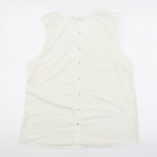 New Look Womens White Argyle/Diamond  Basic Blouse Size 16