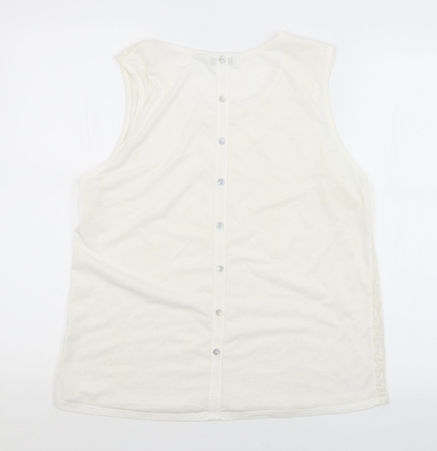 New Look Womens White Argyle/Diamond  Basic Blouse Size 16