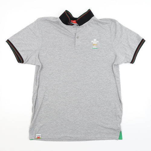 Preworn Mens Grey    Polo Size L  - Welsh Rugby Union