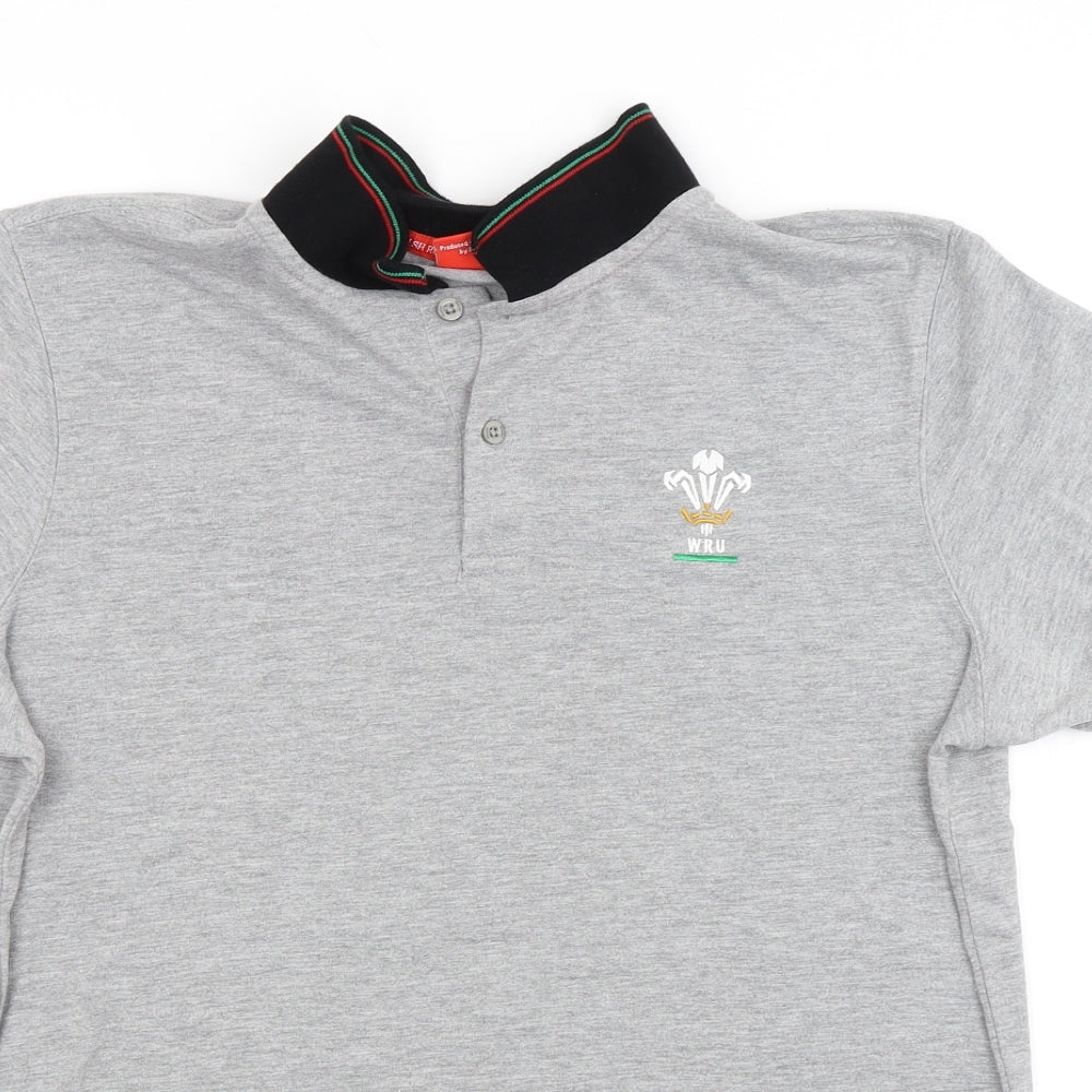 Preworn Mens Grey    Polo Size L  - Welsh Rugby Union