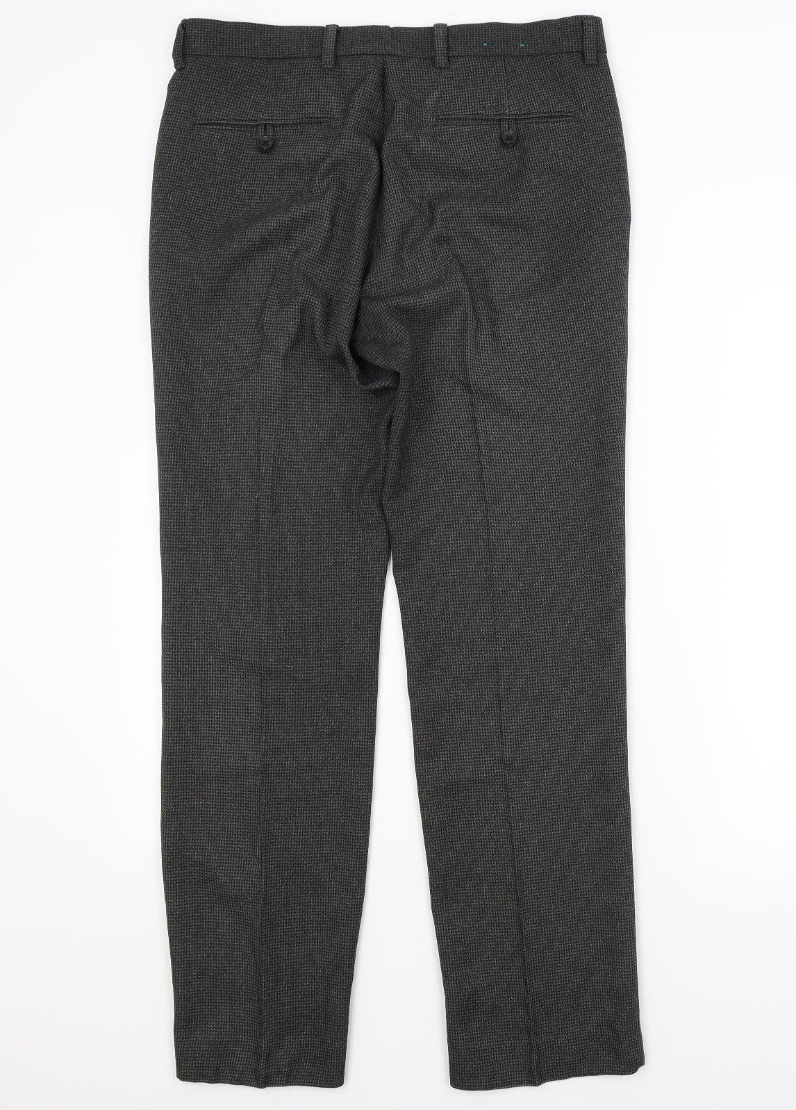 NEXT Mens Grey Check  Trousers  Size 32 in L31 in