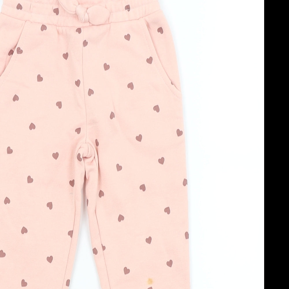 Primark Girls Pink Spotted  Sweatpants Trousers Size 3-4 Years