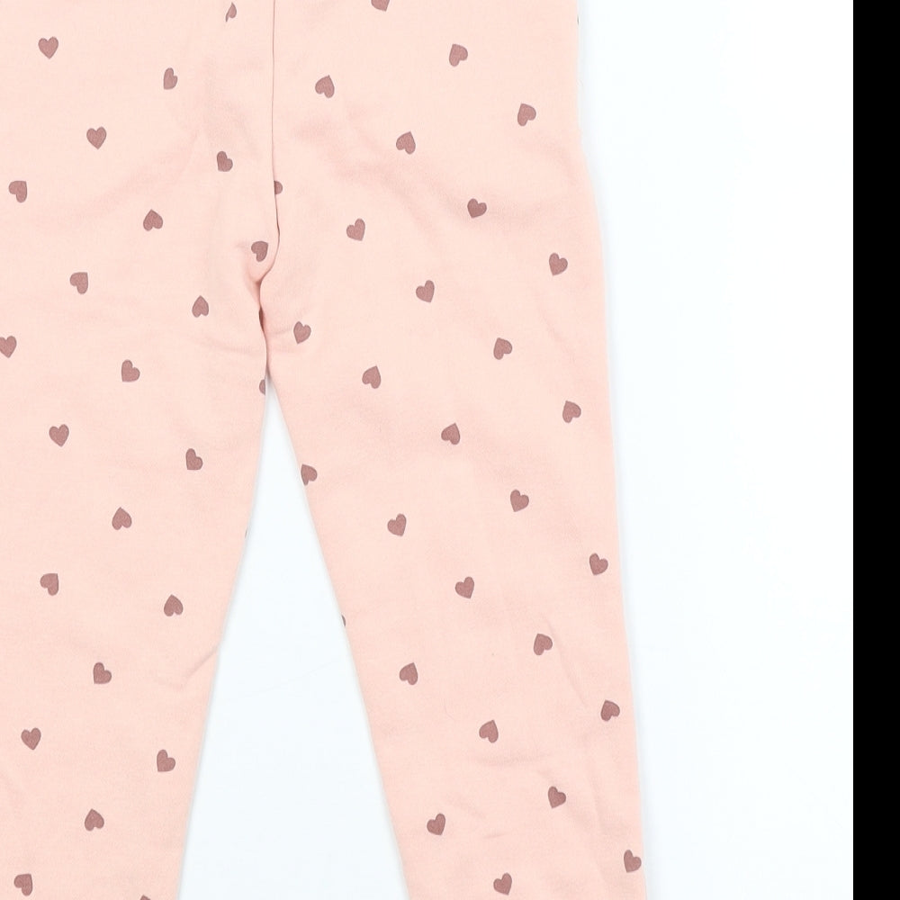 Primark Girls Pink Spotted  Sweatpants Trousers Size 3-4 Years