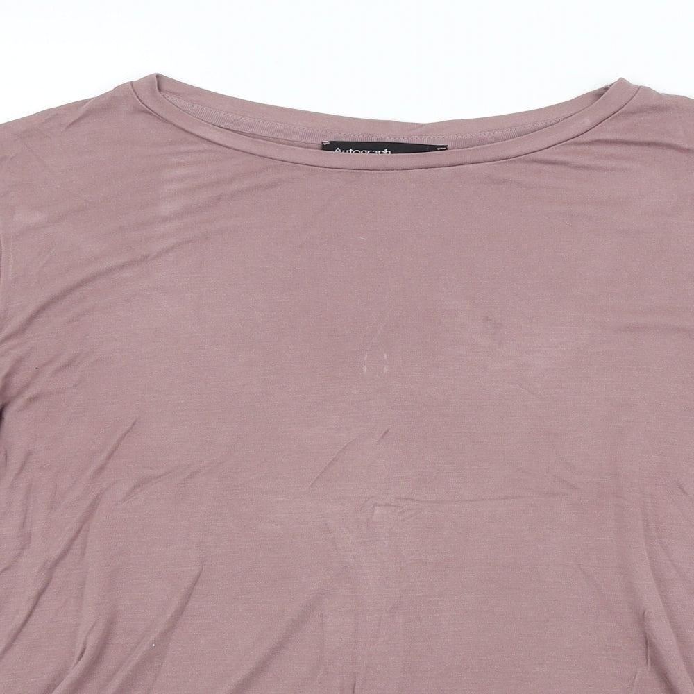 M&S Womens Purple   Basic T-Shirt Size 10