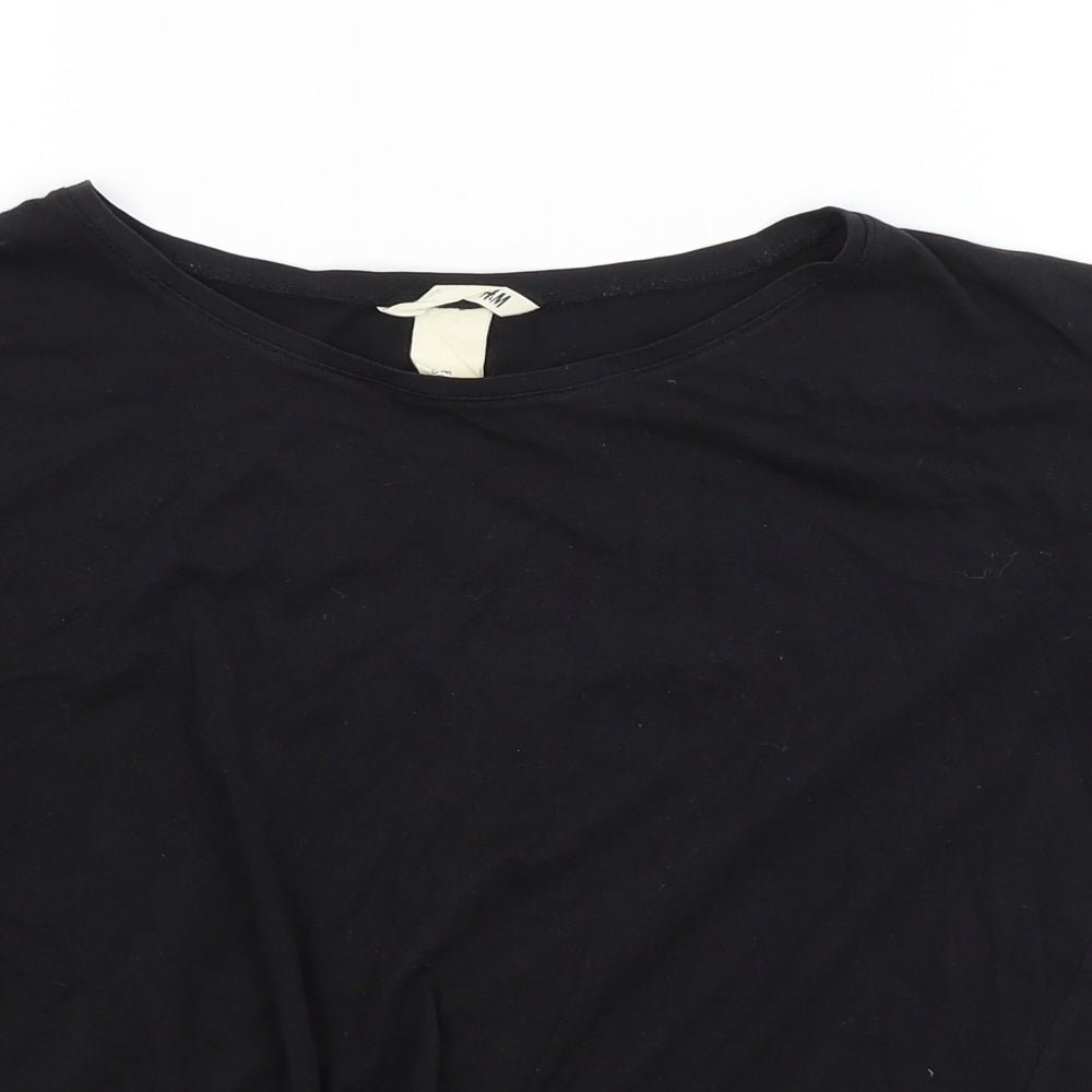 H&M Girls Black   Cropped T-Shirt Size 14 Years