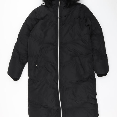 Brave Soul Womens Black   Parka Coat Size 12