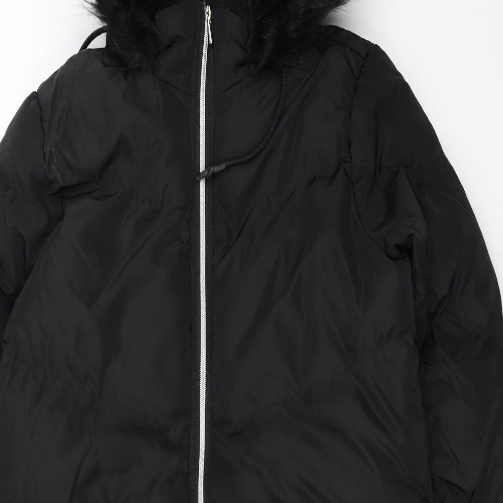 Brave Soul Womens Black   Parka Coat Size 12