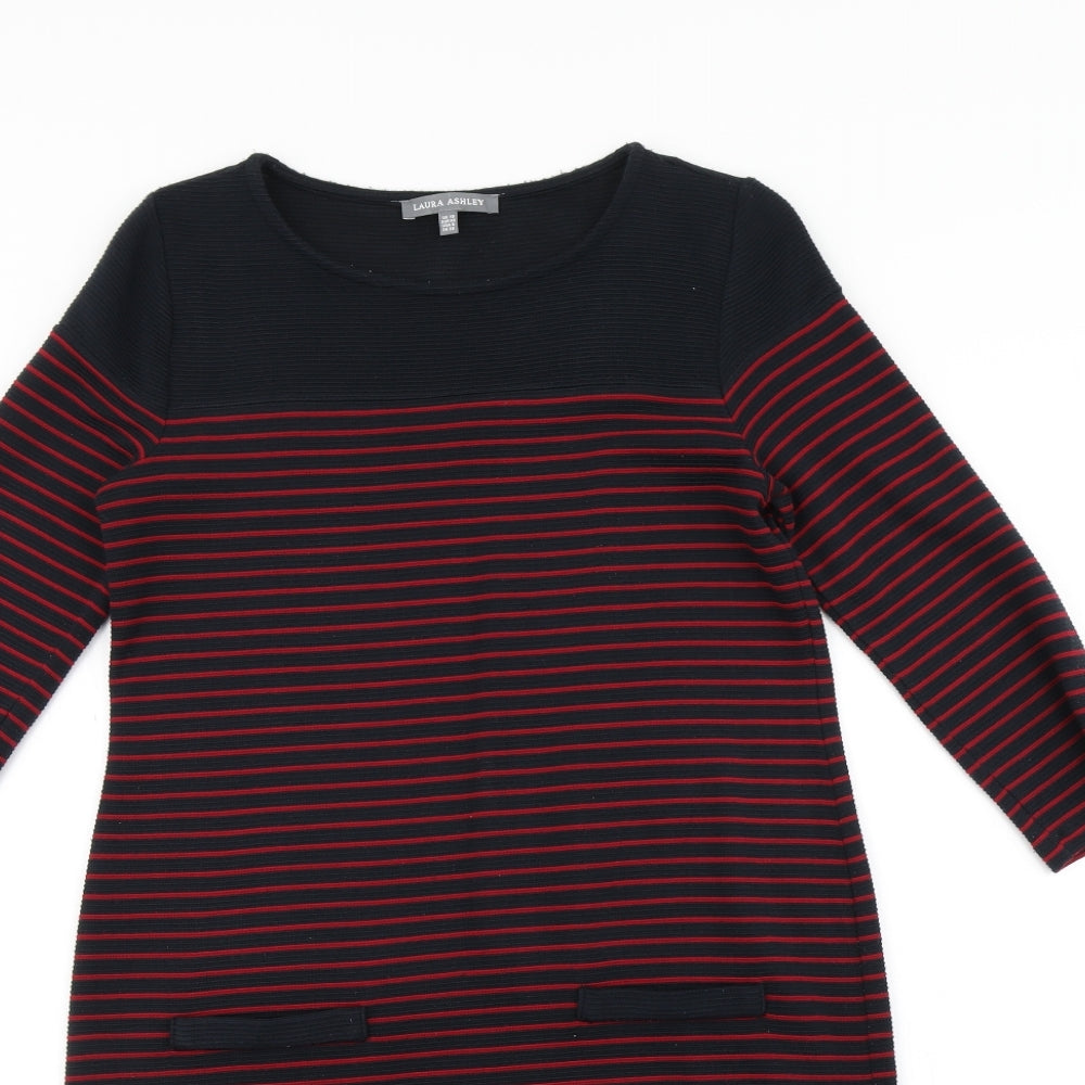 Laura Ashley Womens Red Striped  A-Line  Size 10