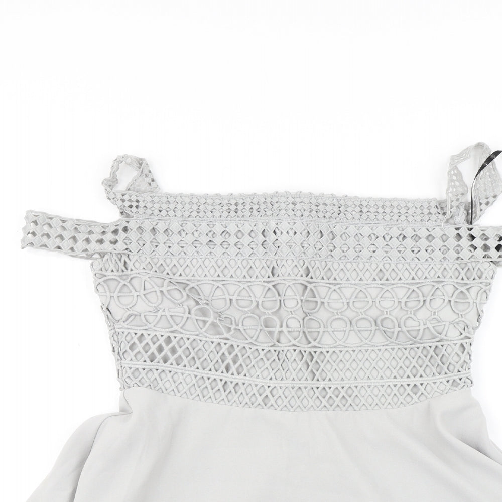 Missguided Womens Grey   Fit & Flare  Size 10