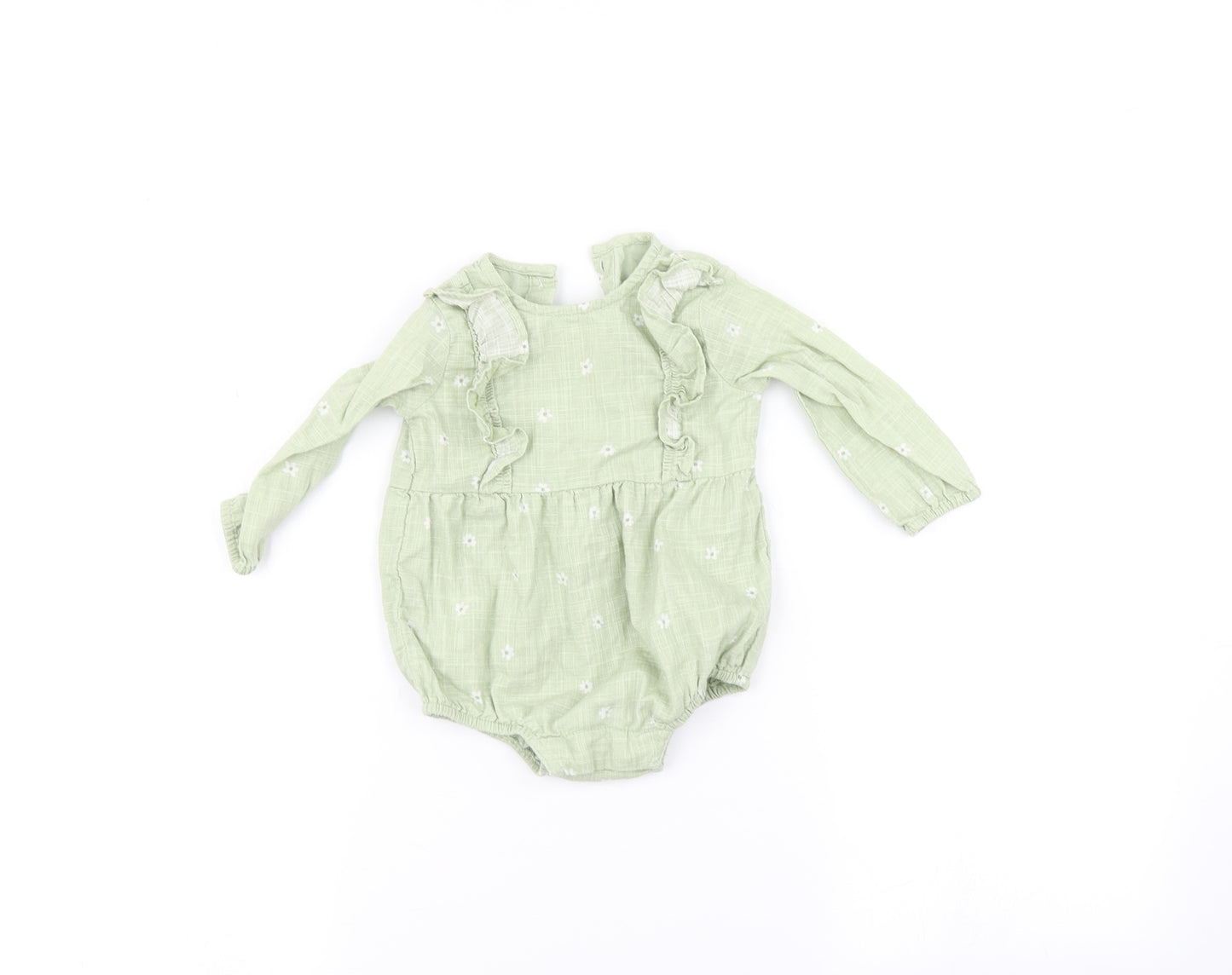 George Baby Green Floral  Romper One-Piece Size 3-6 Months