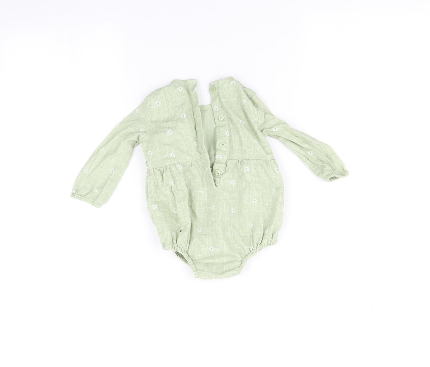 George Baby Green Floral  Romper One-Piece Size 3-6 Months