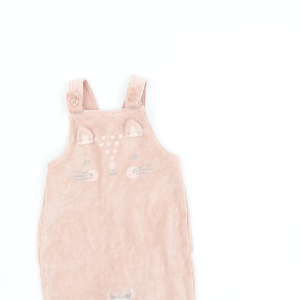 George Baby Pink   Dungaree One-Piece Size 3-6 Months  - Rabbit