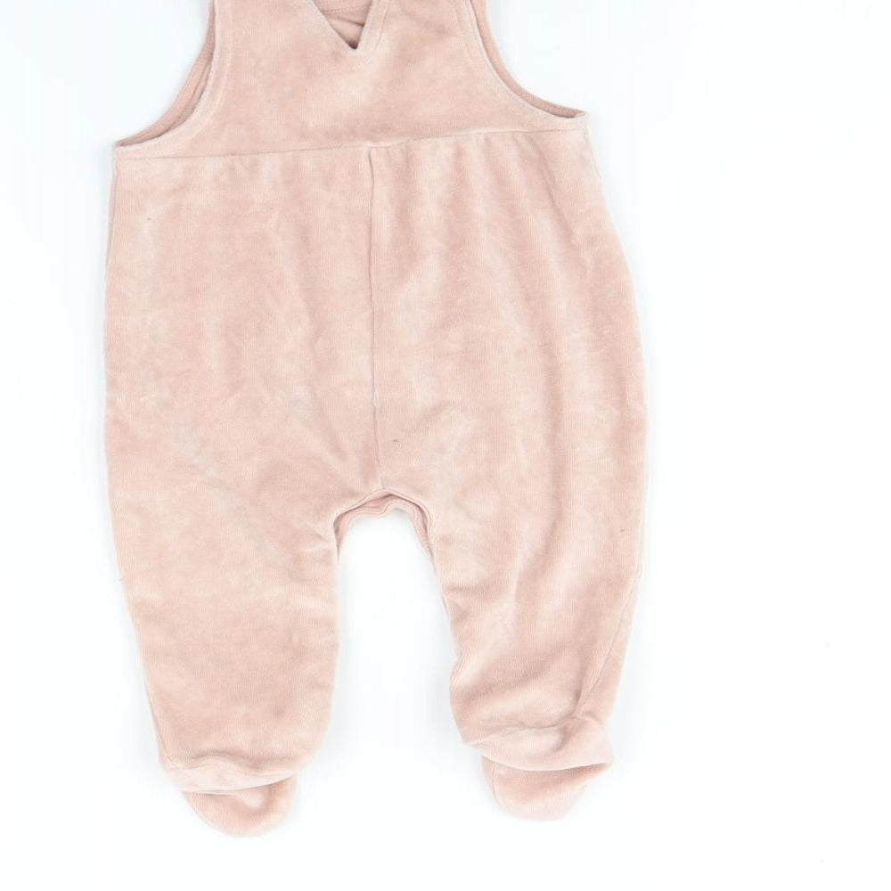 George Baby Pink   Dungaree One-Piece Size 3-6 Months  - Rabbit