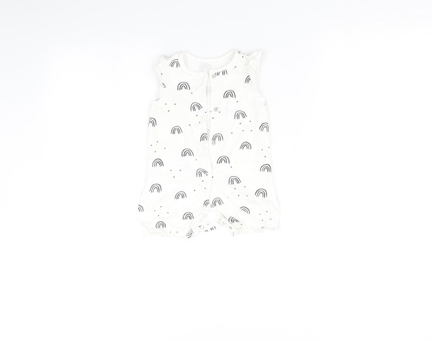 George Baby White   Romper One-Piece Size 3-6 Months  - Rainbow