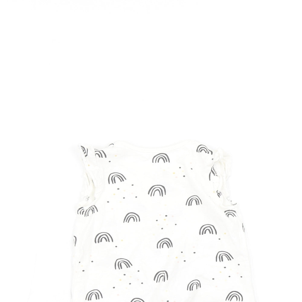 George Baby White   Romper One-Piece Size 3-6 Months  - Rainbow